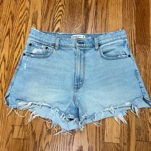 Abercrombie High Rise Cutoff Denim Shorts